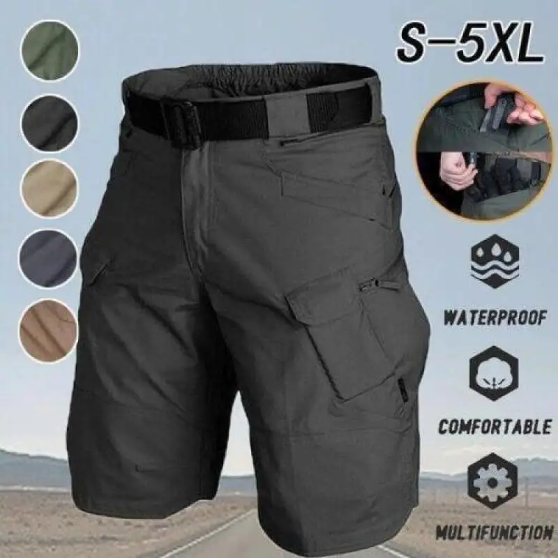 Men\'s Tactical Shorts Breathable Shorts Tactical Mountaineering Shorts Waterproof Wear-Resistant Multi-Pockets