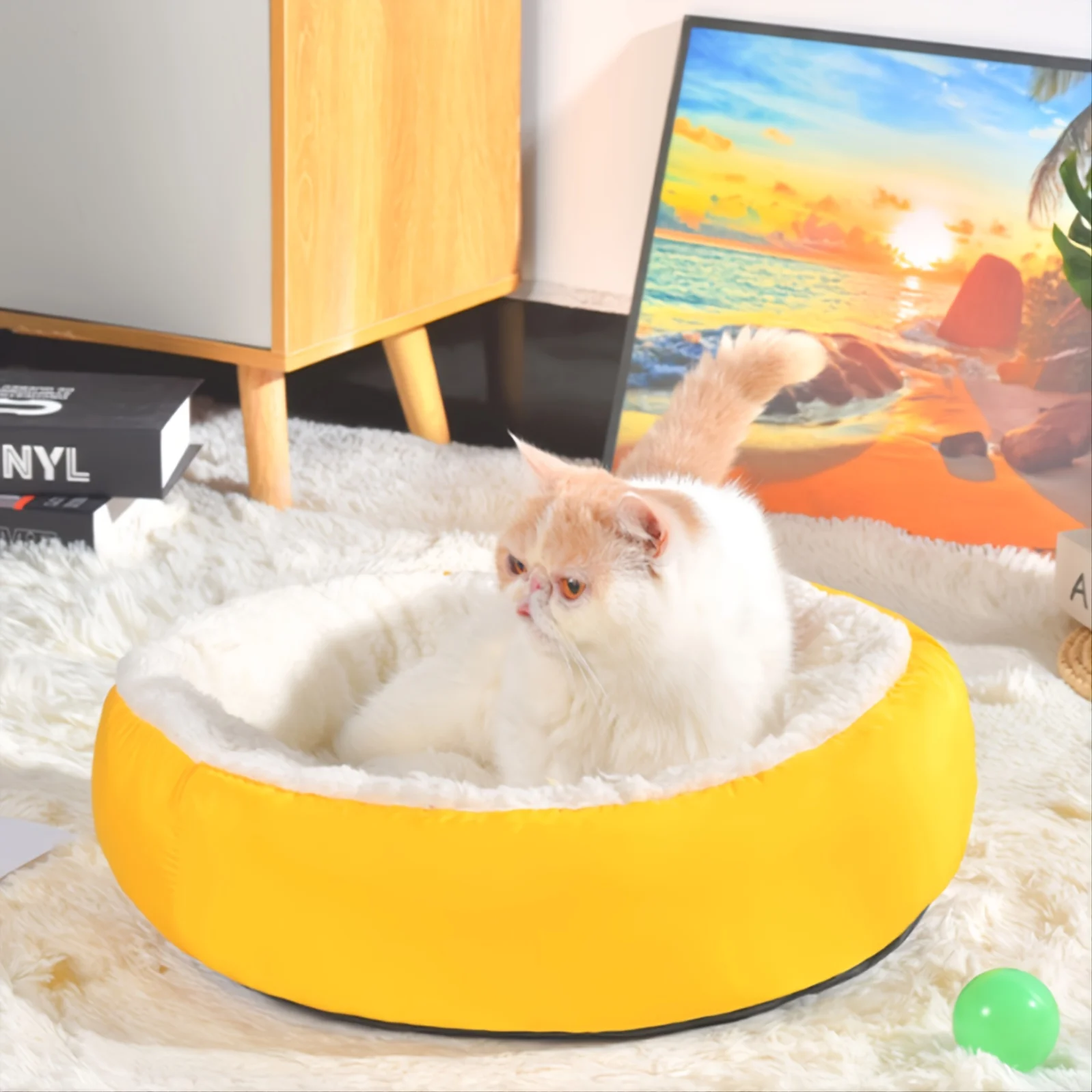 

1 шт. кровать для домашних животных, теплая осенне-зимняя кровать для собак и кошек, круглое одеяло
