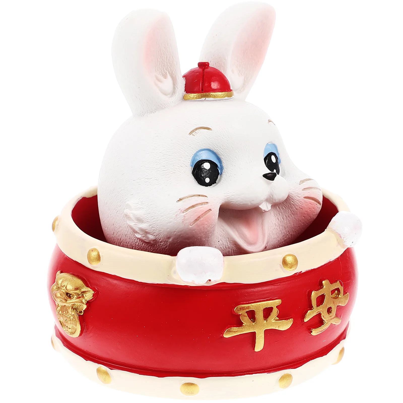 

Rabbit Figurine Toy Car Dashboard Bunny Figurines Zodiac Animal Miniature Feng Decorations Shui Decoration Head Solar Lucky