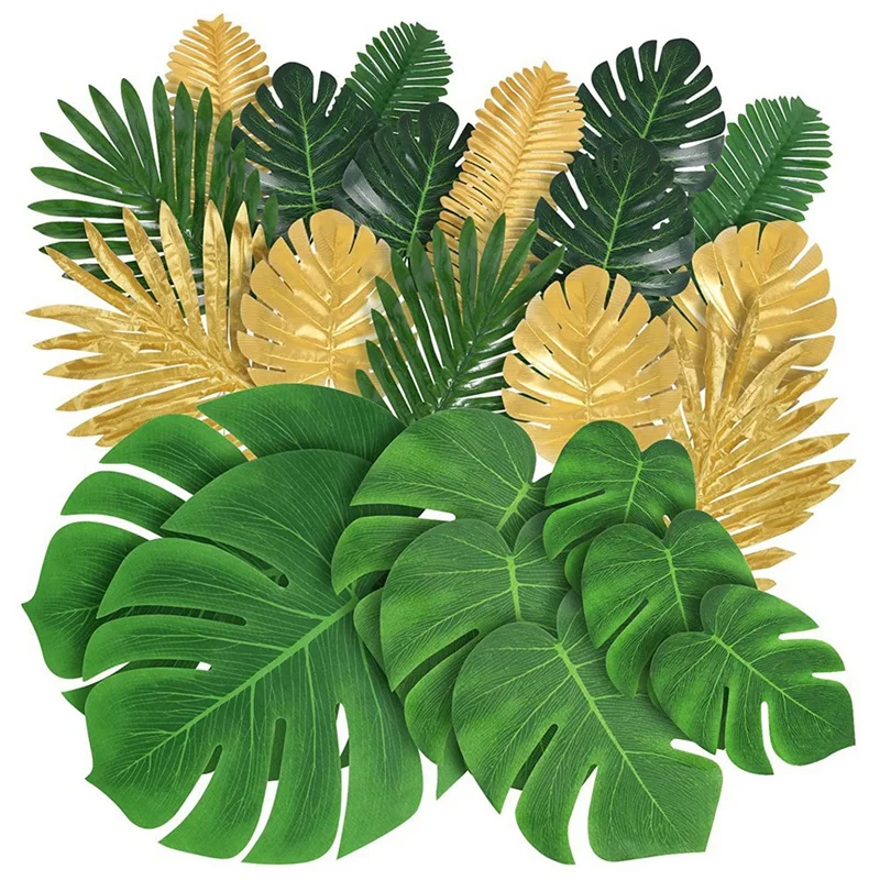 

Пальмовые Листья, искусственные тропические монстеры-77 шт., 8 видов, искусственные листья, сафари, гавайский Луау, украшение для стола, вечер...