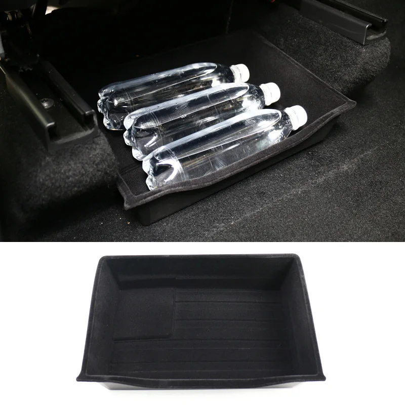 Under Seat Storage Box For Tesla Model Y 2021 2022 Organizer Tray TPE ABS Flocking Modification Auto Car Interior Accessories | Автомобили