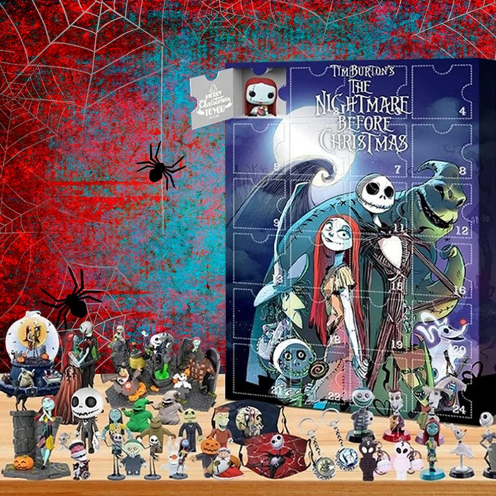 

2022 Halloween Doll Advent Calendar 24pcs Horror Figures Halloween Countdown Calendar Toys Collectible Figures Gifts for Kids