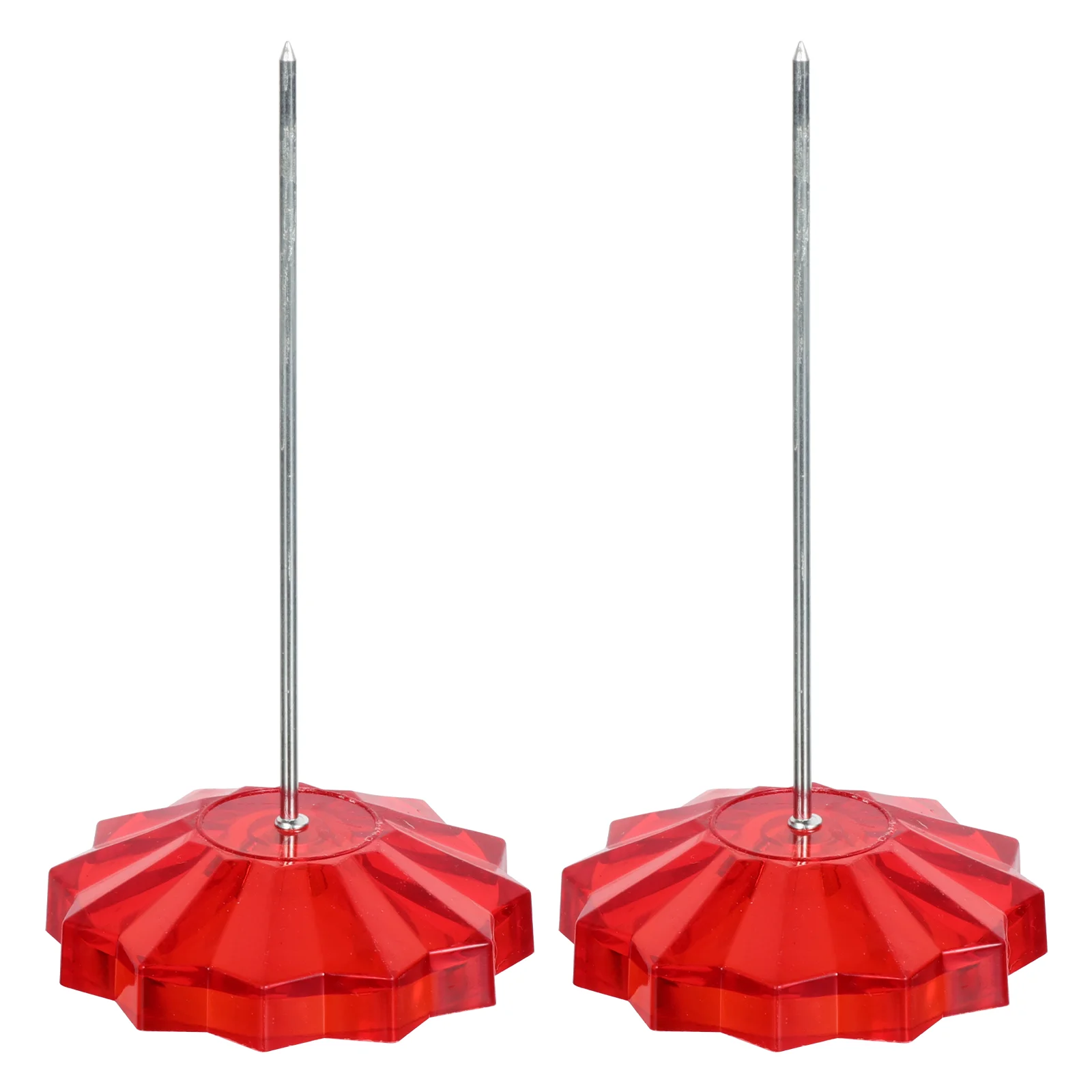 

2pcs Straight Rod Paper Memo Holder, Bill Ticket Fork Check Spindle for Bank Office Accountant- Red