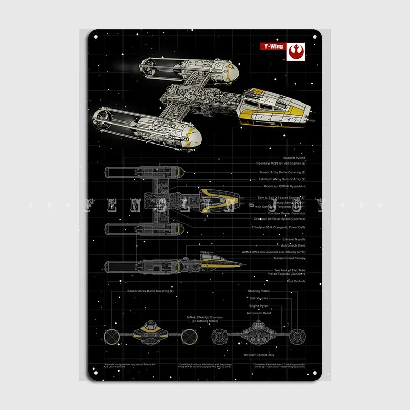 

Y-Wing металлический знак для кинотеатра, гостиной, вечеринки, винтажный фотографический плакат
