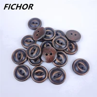 3050pcs 15mm 2 holes vintage brown wooden buttons handmade decorative button for apparel diy sewing accessories