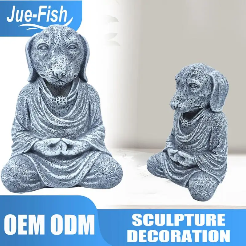 

Creative Resin Meditation Dog Statue Yoga Pose Sitting Courtyard Dog Animal Figurine Ornaments Garden Decoration Sculpture