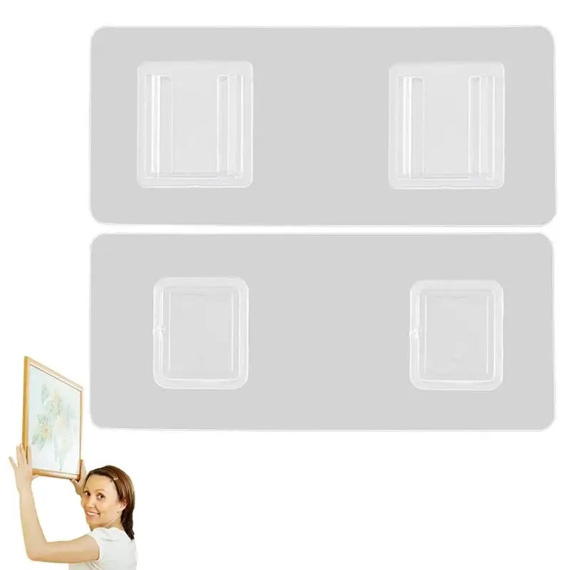 

Двусторонние настенные крючки, прочный и устойчивый двусторонний крючок без гвоздей, простой в использовании Прочный прозрачный настенный...