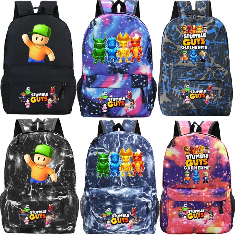 

Stumble Guys Bcakpack Children Cartoon Schoolbag Laptop Bag Students Canvas Rucksack Boys Girls Bookbag Stumble Guys School Bags