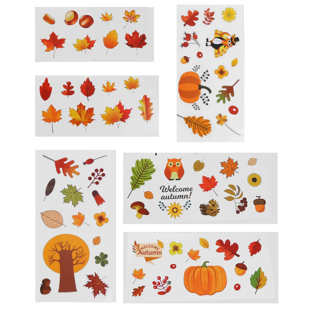 

6 Sheets Maple Window Sticker Thanksgiving Wall Decorations Thanksgiving Window Clings Fall Window Decorations