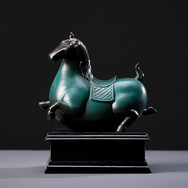 

Chinese-StyleCeramic Pony Decoration Home Ornament Study Antique Shelf Tangma Crafts Living Room Decorations Ornament Decoration