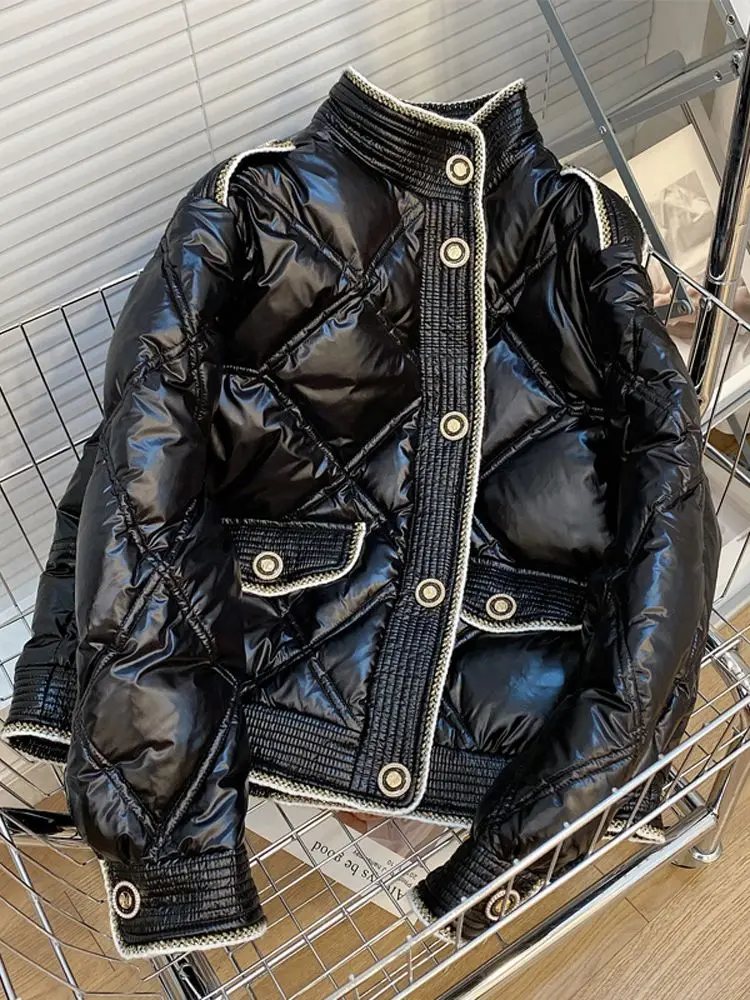 Women Down Jacket New Vintage Style White Duck Down Jackets Autumn Winter Warm Coats Female Outwear