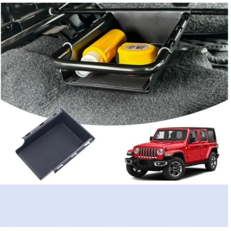 Фото Для Jeep Wrangler JL JLU 2018-2025, Gladiator JT 2020-2025: Нижний скрытый органайзер для хранения под сиденьем, автомобильный лоток-органайзер №2