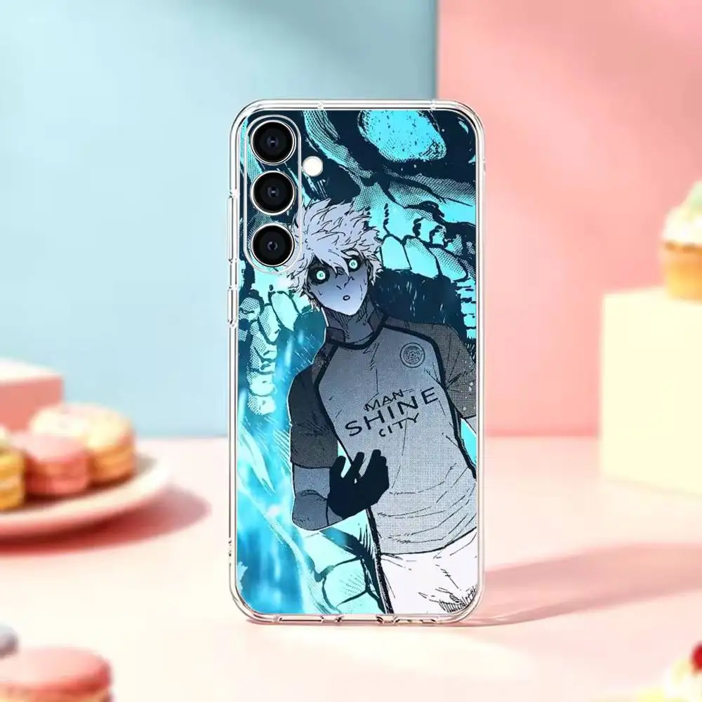 Фото Одноцветный синий чехол L-Lock Nagi ItoshiI sagi-as для Samsung Galaxy A55 A06 A16 A26 A36 A56 A25 A35 A15 A54, прозрачный мягкий чехол из ТПУ №3