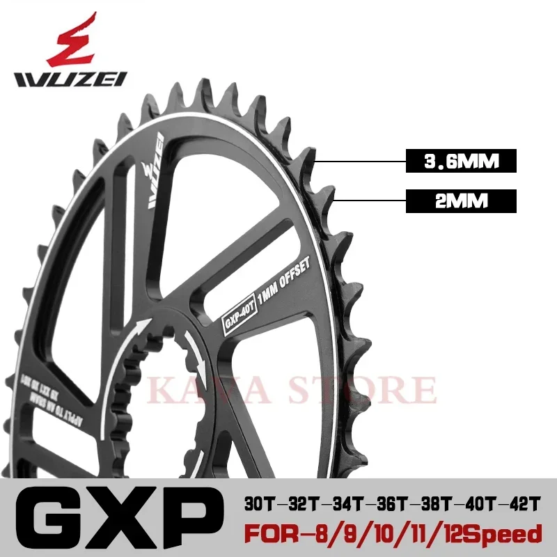WUZEI GXP 1 мм/3 мм/6 мм смещенная звездочка 30T 32T 34T 36T 38T 40T 42T Шатун MTB велосипедная
