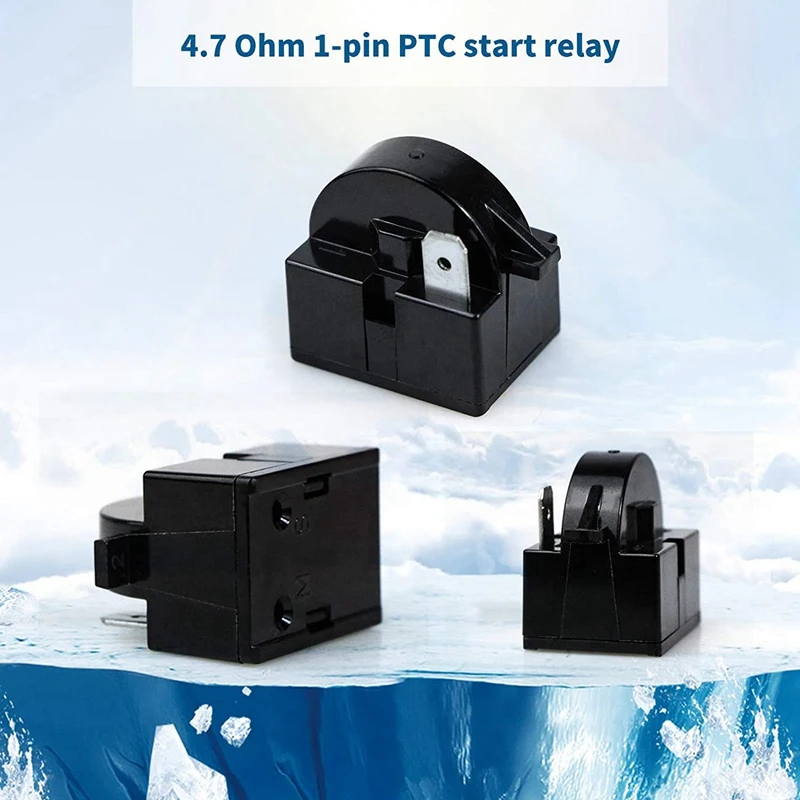 

2X 1 Pin QP2-4.7 PTC Starter Relay,1 Pin Refrigerator Starter Relay And 6750C-0005P Refrigerator Overload Protector