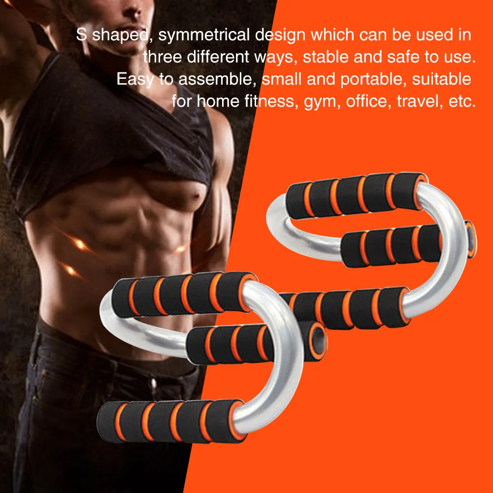 

1pair Bars With Foam Handles S Shape Abdominal Push Ups Stand Sports Chest Training Home Gym Exercise Fitness Equipment Workout