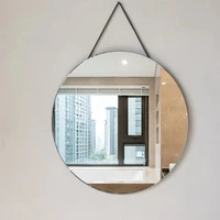 washroom wall mirror shower anti fog shaving self haircut round mirror black mini decorative miroir de maquillage mirrors