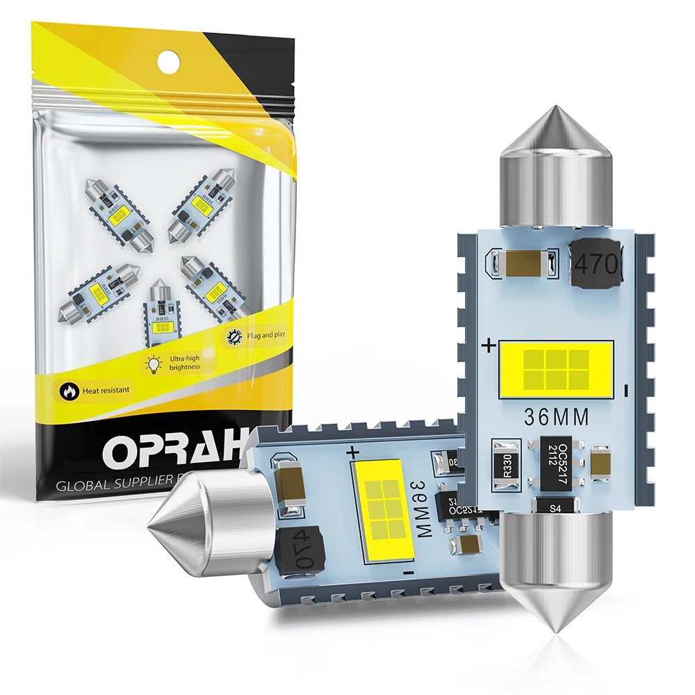 Oprah 2 шт. C5W C10W светодиодсветодиодный CSP 3570 сигнальная лампа Canbus лампа 31 мм 36 мм 39 мм 41 мм гирлянда светодиодная Автомобильная внутренняя лампа для чтения белый