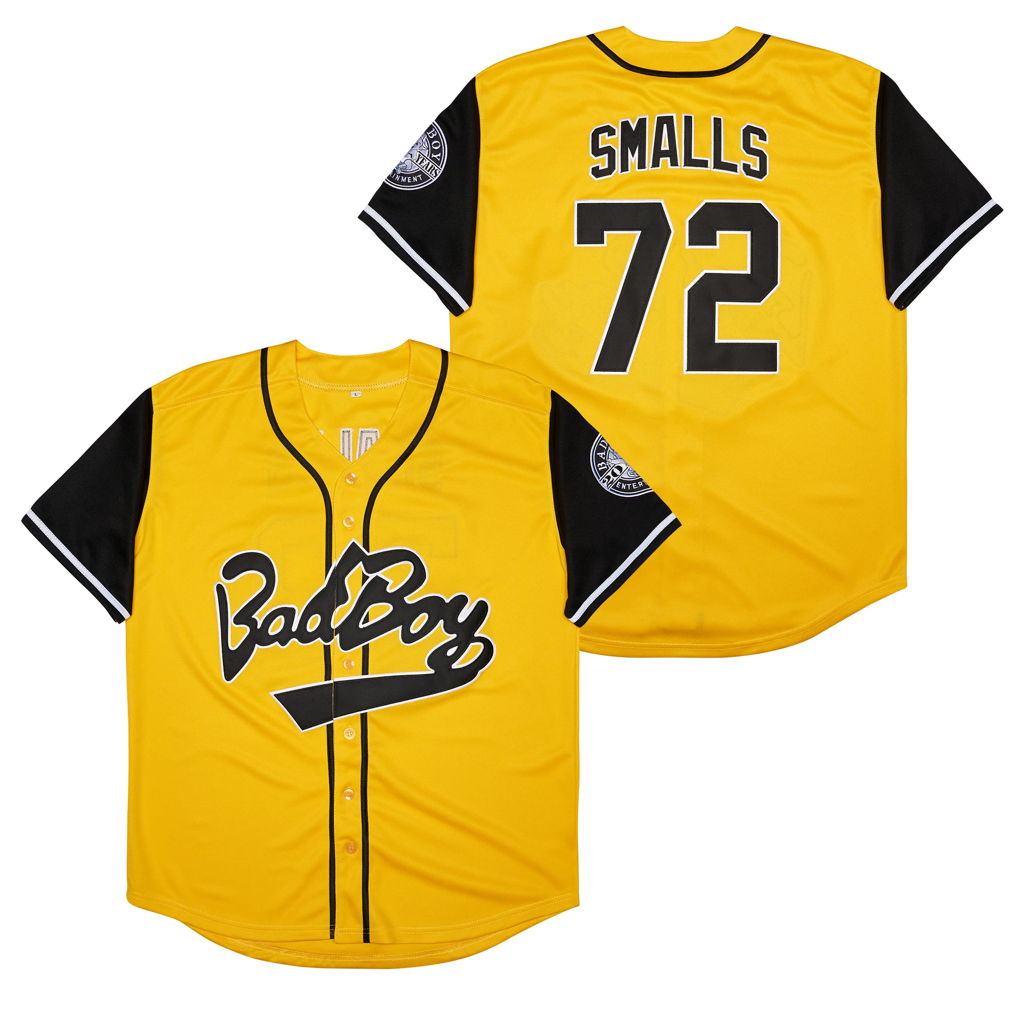 

BG baseball jerseys bad boy 72 smalls jersey Outdoor sportswear Embroidery sewing Street culture black printing style