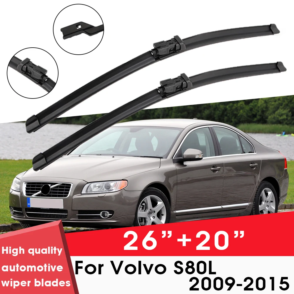 

Car Wiper Blade Blades For Volvo S80L 2009-2015 26"+20" Windshield Windscreen Clean Rubber Silicon Cars Wipers Accessories