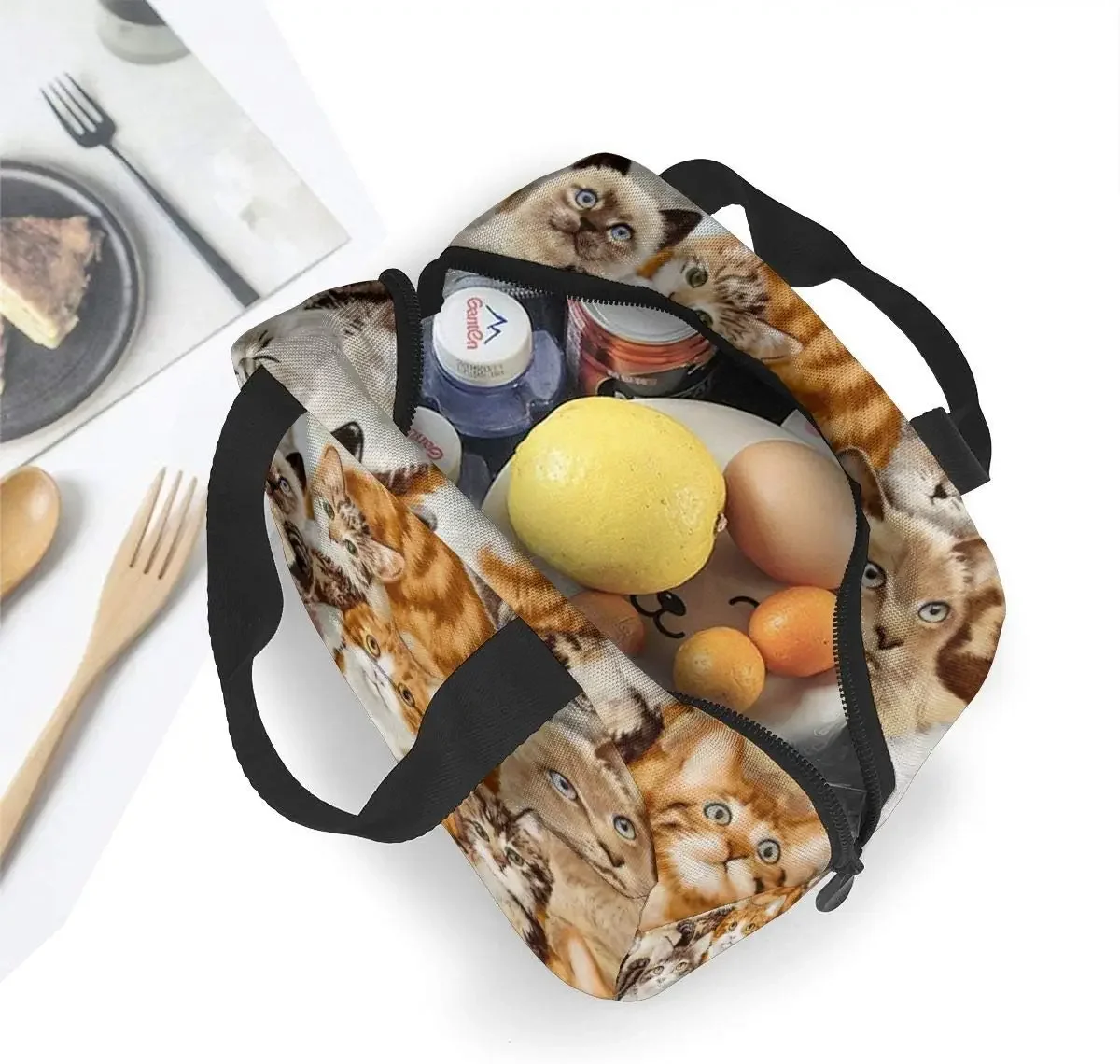 Сумка-холодильник с милым котом для путешествий/пикника/работы