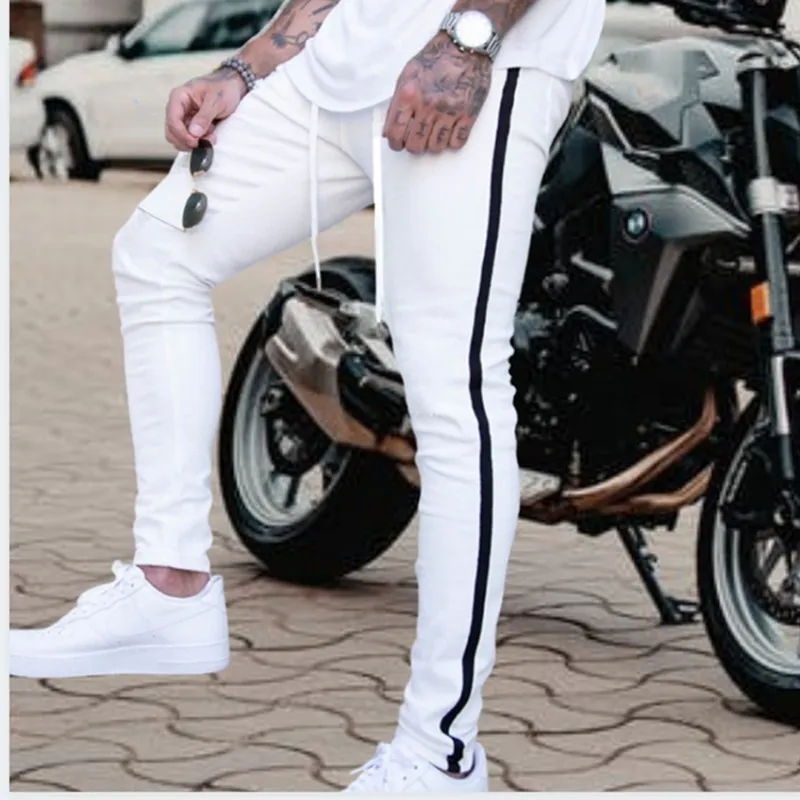 Summer New Jeans Men's Classic White And Blue Soft Elastic Thin Pants Casual Motorcycle Sports  Pantalón Hombre белые джинсы