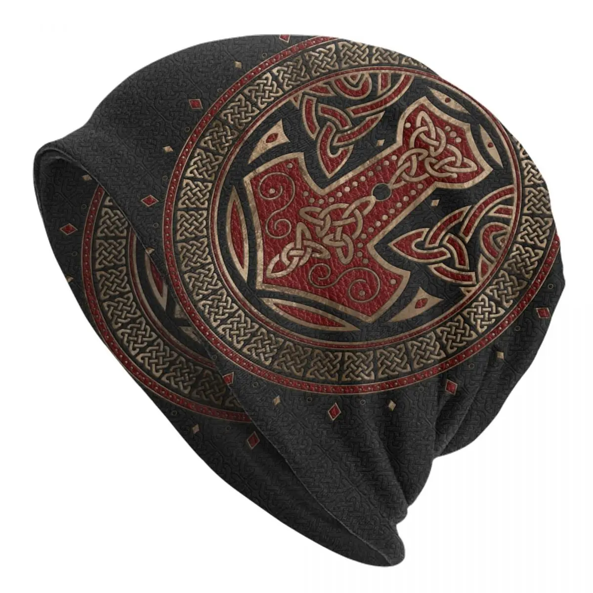 

Viking Norse Bonnet Hat Knitting Hats Fashion Outdoor Runes Viking Skullies Beanies Hat Men's Women's Warm Head Wrap Caps