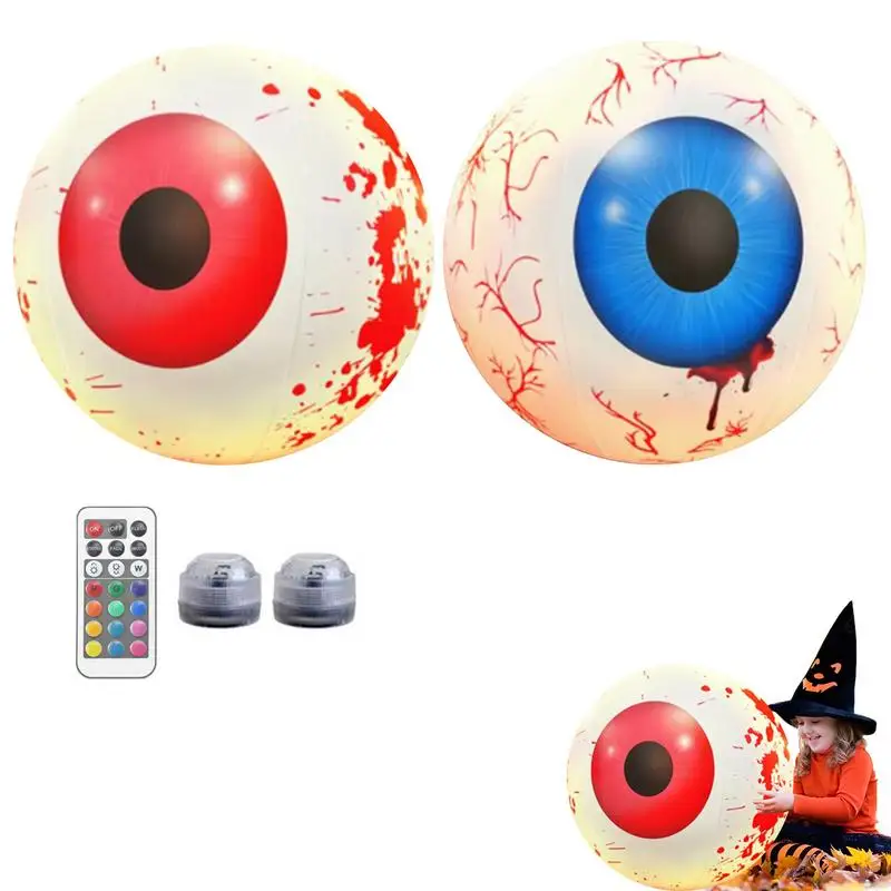 

Inflatable Eyeball Decoration Spooky LED Bloodshot Eyeballs Yard Decoration 23.62in Light Up LED Inflatable Huge Eyeballs Spooky