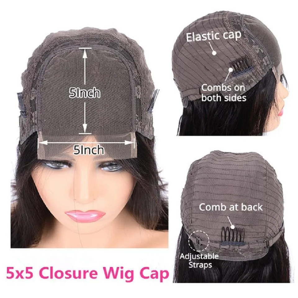 9A 5x5 Женский парик с закрытием из шнура Ginger Real Natural Hair Pre Plucked and Bleached Knots 30 дюймов Реклама Wholesale on.