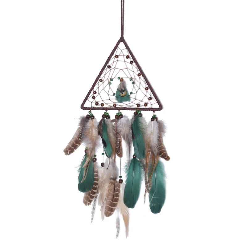 

Ловцы снов с бусинами ветряные колокольчики ручной работы перьевые Ловцы снов искусственное украшение для спальни L9BE