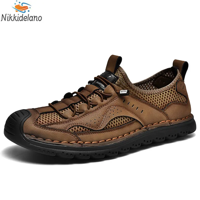 

Summer Men Sandals Breathable Fashion Casual Shoes Handmade Outdoor Men's Slippers Designer Men Beach Sandals Chaussure Homme