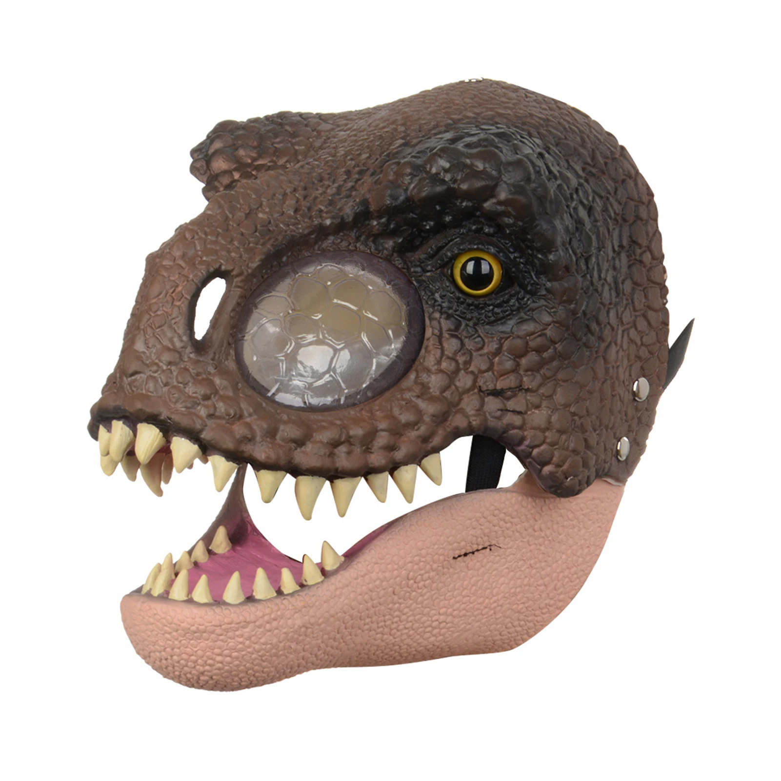 

Dino Mask Moving Jaw Jurassic Raptor Dinosaur Headgear Realistic Animal Latex Full Head for Carnival DressUp Cosplay Party Decor