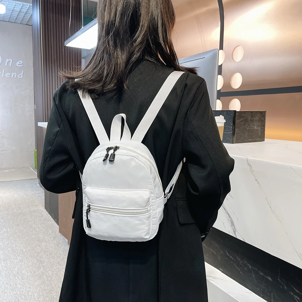 

Mini Women's Backpacks 2022 Trend Nylon Female Bag Preppy Style School Travel Bags White Feminina Mini Rucksack for Teen Girls