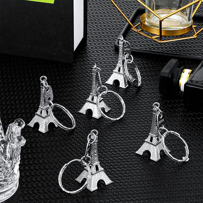 

New 100Pcs Eiffel Tower Keychain Charms Home Key Decoration Small Ornament Vintage Iron Tower Key Chains for Girls Gift Souveni