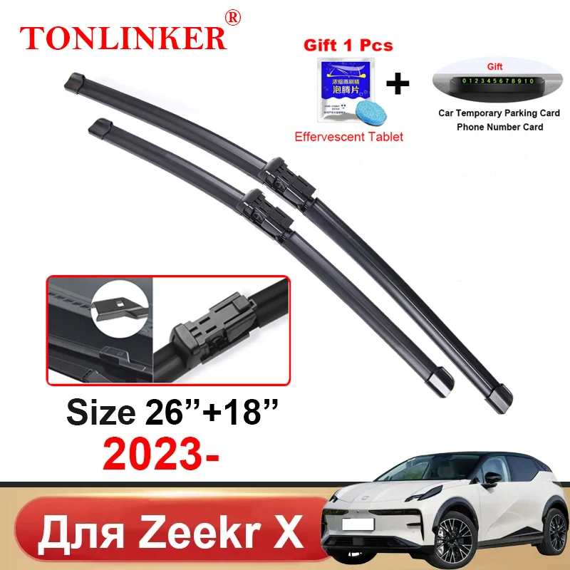 

TONLINKER щетки стеклоочистителя для ZEEKR X 2023 66 кВтч Me You 4 сиденья 5 сидений Автомобильные аксессуары щетки стеклоочистителя переднего ветрового стекла резак