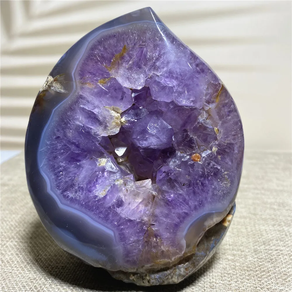 

Amethyst Agate Geode Natural Stone And Crystal Quartz Specimen Meditation Wicca Reiki Healing Ornments For Home Decoration
