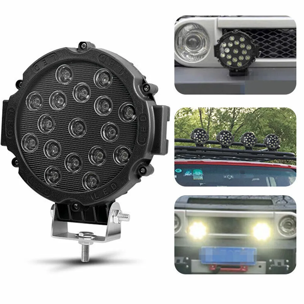 

7 inch 51W LED Work Light Offroad Led Spotlights 12V 24V Fog Light For Truck Tractor Car Lada Niva 4x4 ATV UTV SUV Accessories