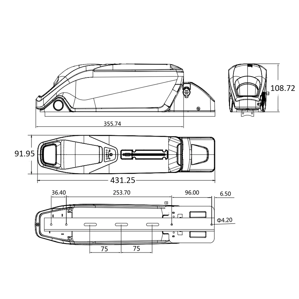 Аккумулятор 36 В 21700 А · ч 20 250 батарея с нижней трубкой 13 15 350 для электрического