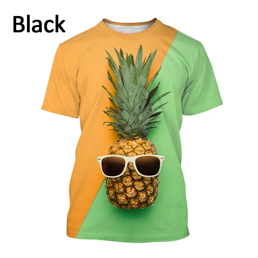 

Summer New Fashion Creative Pineapple 3D Printing T-shirt Unisex Funny Fruit Cool Harajuku Short Sleeve Summer T-shirt