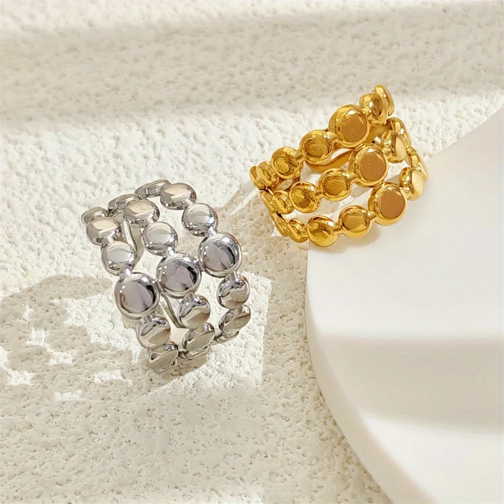 Гипоаллергенные трехслойные шариковые кольца из нержавеющей стали для женщин и