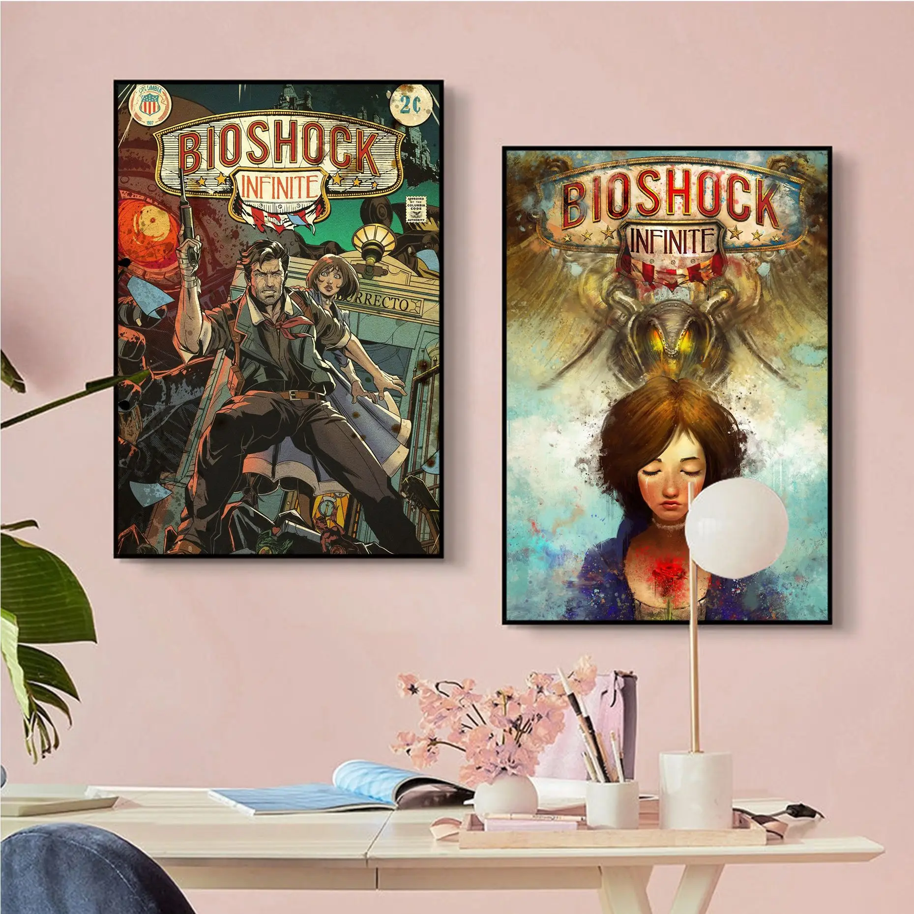 

Bioshock Infinite Shooting DIY Sticky Poster Waterproof Paper Sticker Coffee House Bar Room Wall Decor