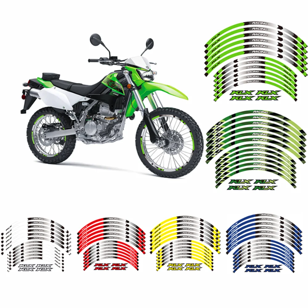 

For KAWASAKI KLX 300 300R 230 230R 2020 2021 21" 18" RIM STRIPES WHEEL STICKERS