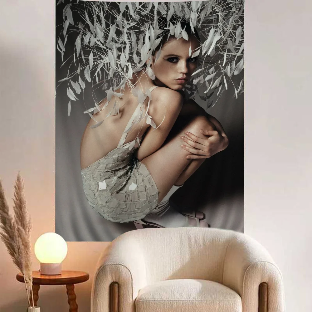 Jenna Ortega Printed Large Wall Tapestry Indian Buddha Decoration Witchcraft Bohemian Hippie Decor Blanket