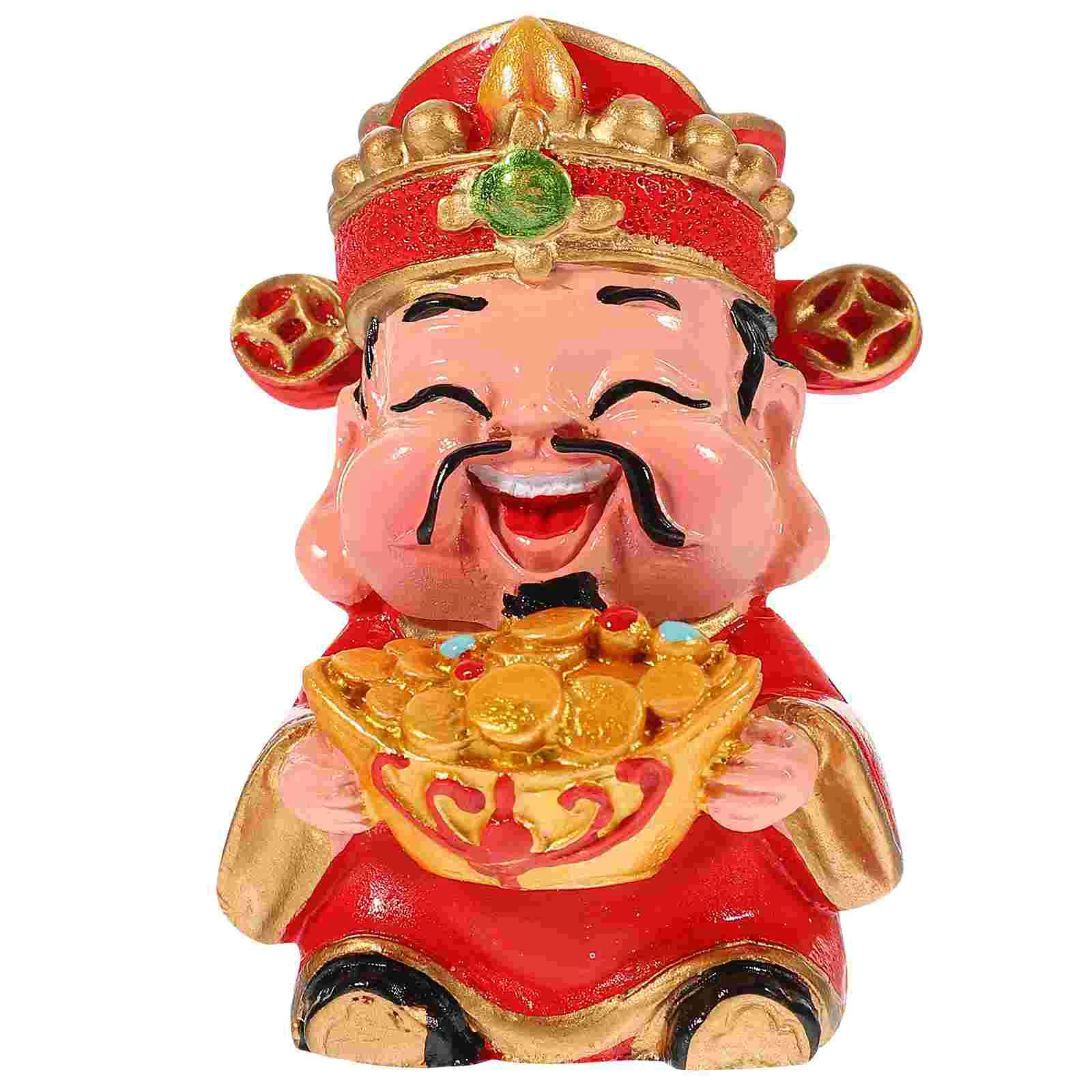 

Desktop Decor Chinese Fortune Statue Housewarming Gift Craft Scene Ornament New Year God Wealth Crafts