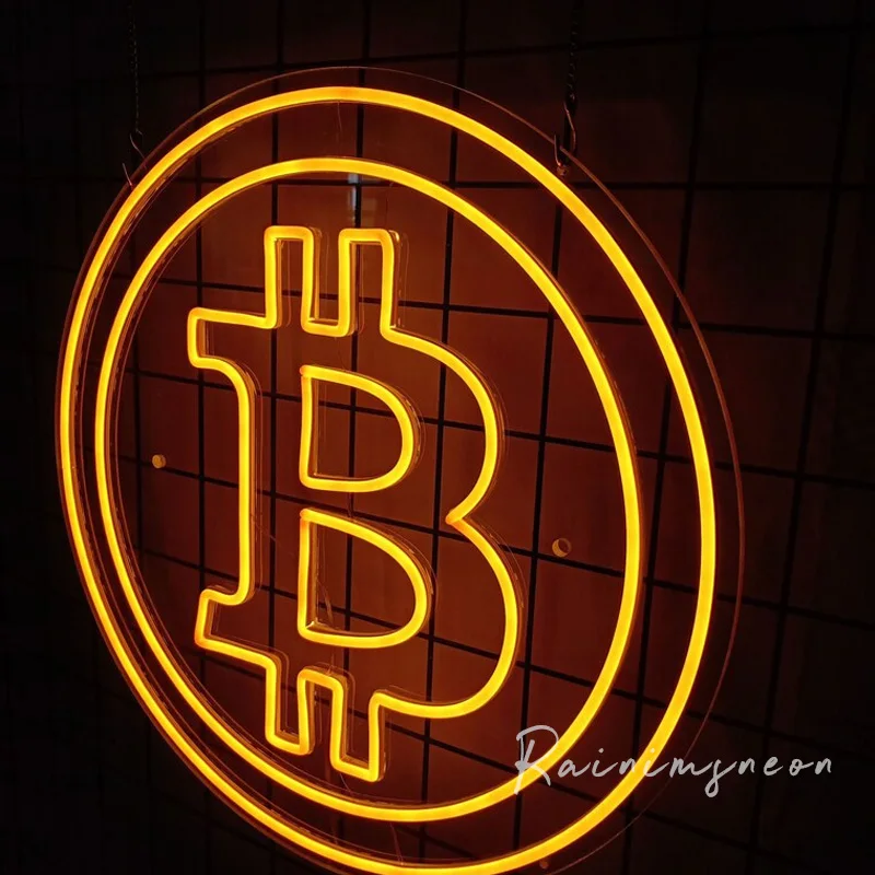 Светодиодный неоновый светильник Биткоин на заказ светодиодный для бара