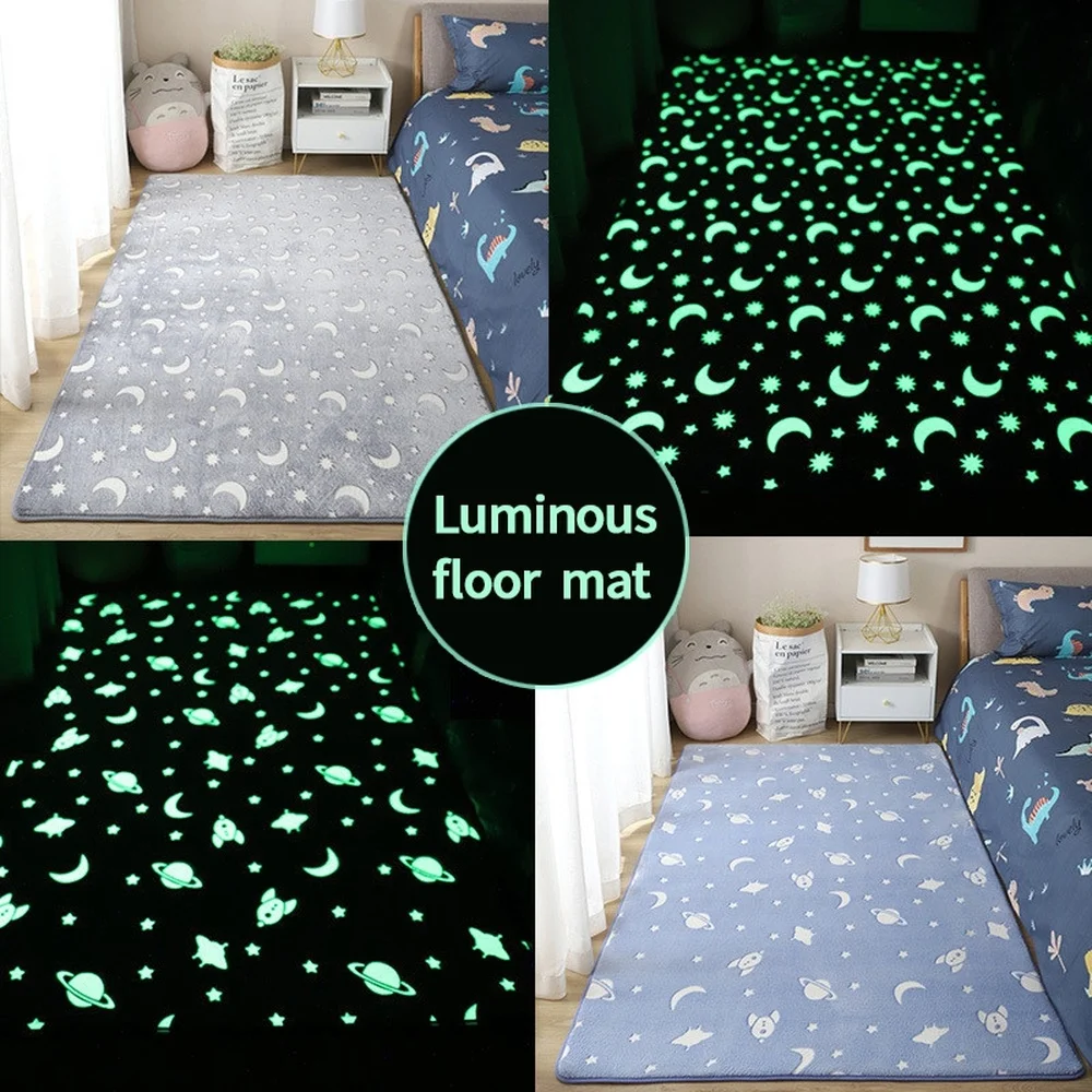 

Светящийся ковер для гостиной, мягкий пушистый рандомный нескользящий напольный коврик с рисунком из бархата, детский домашний декоративн...