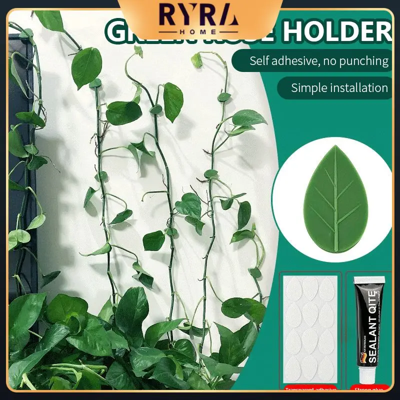 

/set Green Vines Leaf Clips Self Adhesive Invisible Green Clip Plants Fixed Buckle Portable Rattan Vine Fixer Plastic