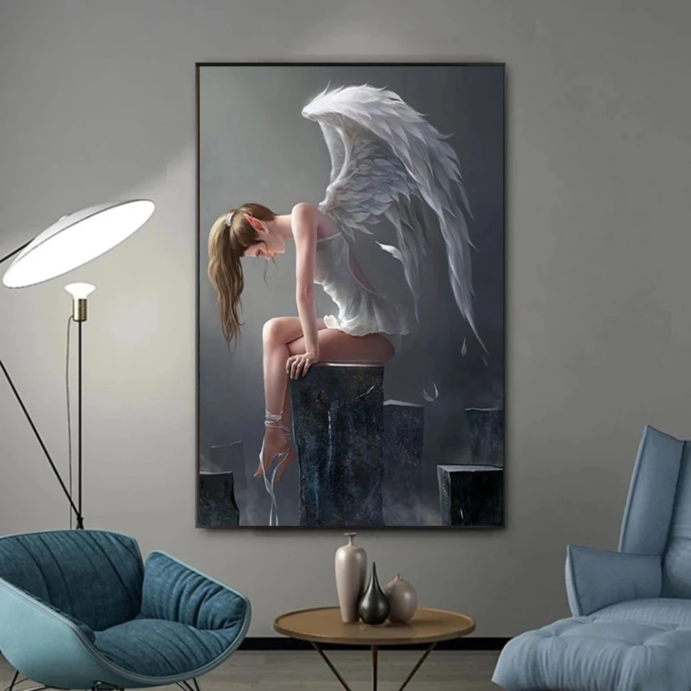 

Abstract Angel Girl Canvas Painting Wall Art Nordic Ballet Dancer Poster And Prints For Living Room Modern Pictures Home Decor