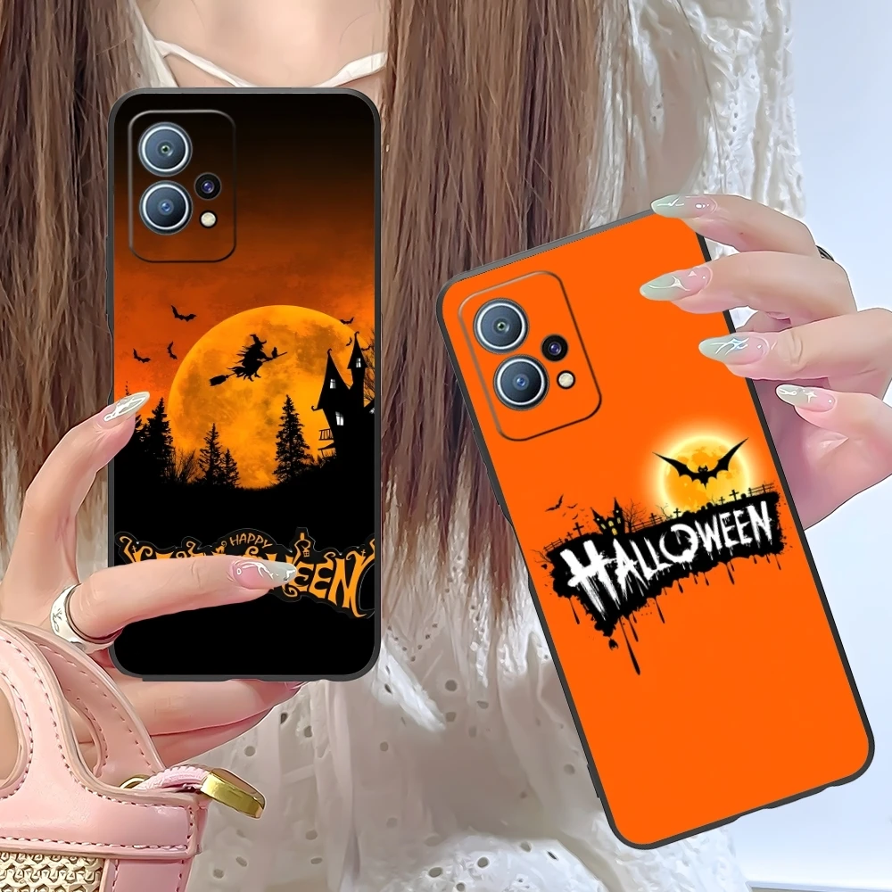 Halloween Pumpkin Mobile Cell Phone Case for Huawei P60 P50 P40 P30 P20 P10 P9 P8 Pro Lite Plus Black Soft Cover Shell