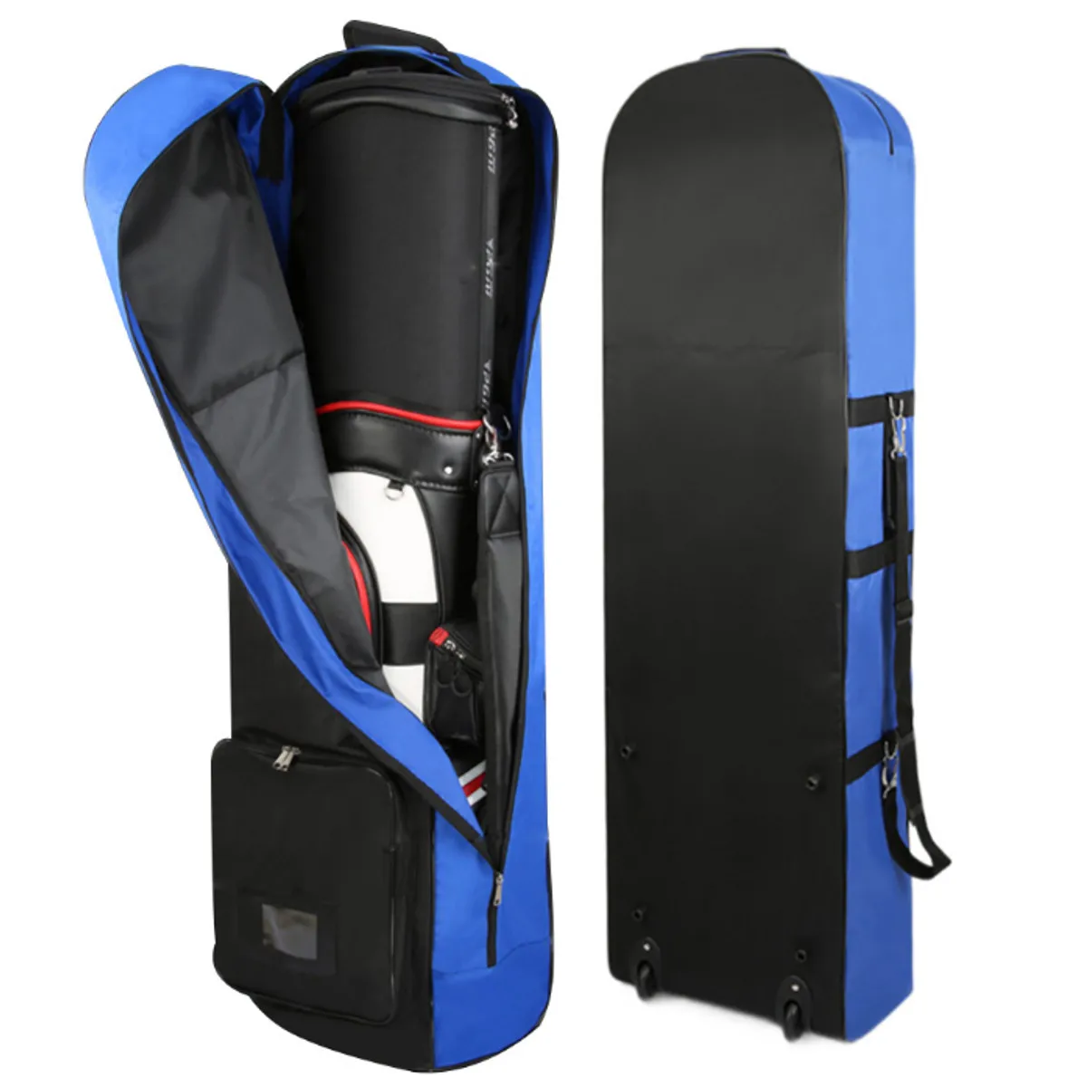 52 Inch Tall Foldable Rolling Golf Travel Bag With Wheels, Rolling Waterproof Ultra Light Walking Golf Carrier Storage Case  The
